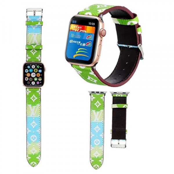 lv Apple Watch 6/5/4/3ベルト 交換用アップルウォッチ6/se 2020 バンド ブランド レディースバンド 女性 人気ビジネスマン用高級Apple Watch 6/5/4/3ブランドバンド本革：38mm、40mm、42mm、44mm