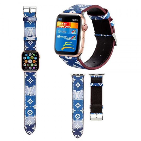 lv Apple Watch 6/5/4/3ベルト 交換用アップルウォッチ6/se 2020 バンド ブランド レディースバンド 女性 人気ビジネスマン用高級Apple Watch 6/5/4/3ブランドバンド本革：38mm、40mm、42mm、44mm