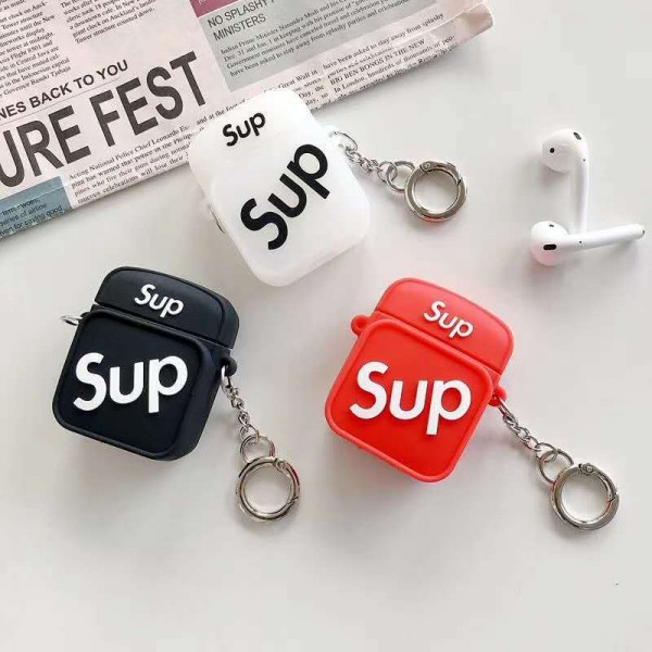 Supreme ブランドエアーポッズ プロ収納ケースAir pods proケース保護 Air pods 3/2/1ケースブランドAir pods proケース 防塵 落下防止