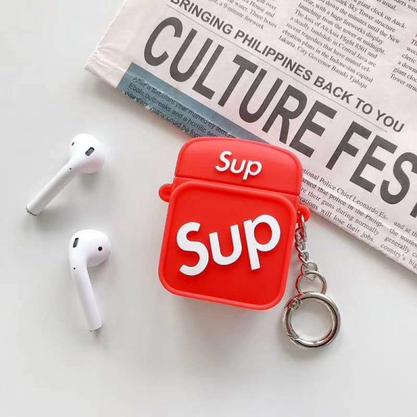 Supreme ブランドエアーポッズ プロ収納ケースAir pods proケース保護 Air pods 3/2/1ケースブランドAir pods proケース 防塵 落下防止