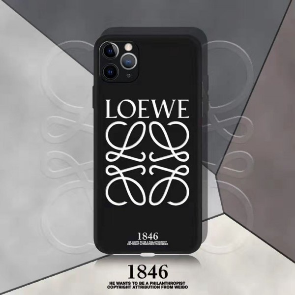 LOEWE/ロエベ  ブランド iphone13/13mini/13promaxケース 人気シンプル高級モノグラムアイフォン12/12mini/12promaxスマホケースレザー製 iphone 11/11pro/X/SE2カバー ジャケット型 黒白色 iphone 8/7ケース LINE注文可 メンズ レディース芸能人愛用