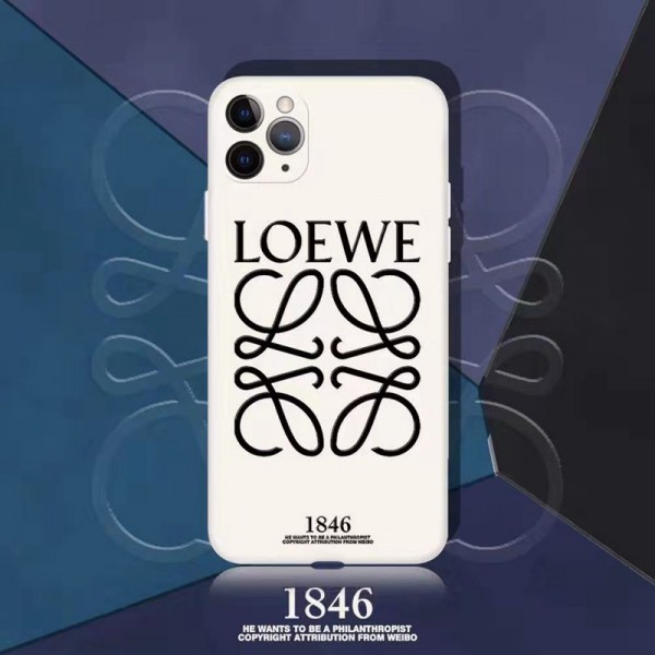 LOEWE/ロエベ  ブランド iphone13/13mini/13promaxケース 人気シンプル高級モノグラムアイフォン12/12mini/12promaxスマホケースレザー製 iphone 11/11pro/X/SE2カバー ジャケット型 黒白色 iphone 8/7ケース LINE注文可 メンズ レディース芸能人愛用