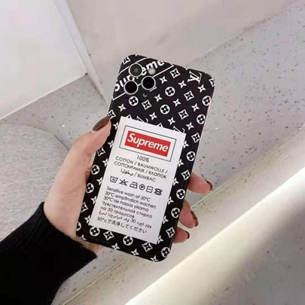 ルイヴィトン シュプリーム コラボ iphone12/12mini/12pro maxスマホケース ブランド タグ柄 モノグラム LV Supreme ジャケット型 iphone11/11 pro max/x/8/7ケース 人気 2020 iphone12 proケース LINE注文可 高級 メンズ レディース