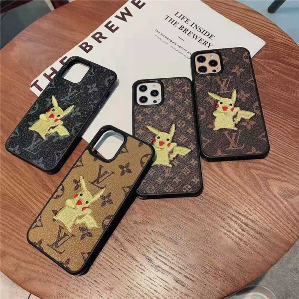 LV セレブ愛用 iphone12pro/12pro maxケース ラッキーキャット ルイヴィトン レザー 激安 個性 おまけつき ピカチュウ ジャケット型 ハート型 アイフォン12/12mini/xs/11/8 plusケース ファッション 2020 高級 人気 レディース 