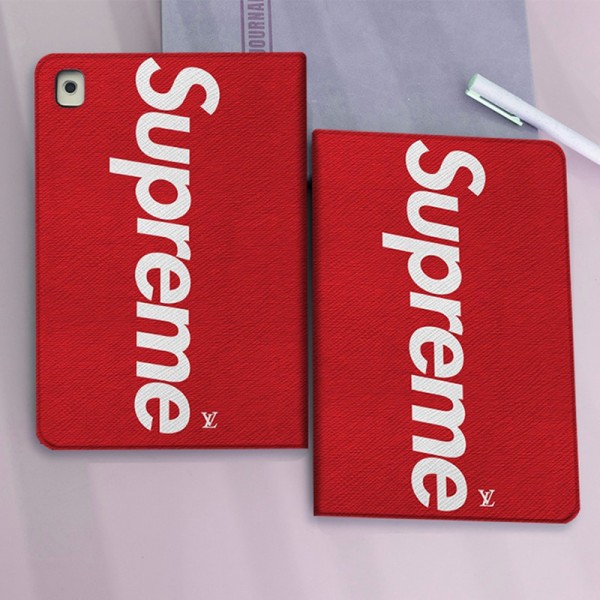 Supreme lv Ipad 10 9 8/7 世代 mini5 6 7 アイパッドエア1/2/3 4 5 6ケース 横開きブラント iPad Air  5 6 10.9インチケース  コピーiPad ミニ6  5/4/3/2/1手帳型カバー ブランドパロディ・レプリカアイパッド プロ2020ケース 激安 オーダーメイド