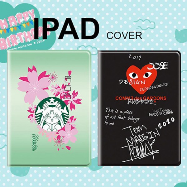 CDG/Starbucks x セーラームーン コラボ ipad air4 8/7世代 pro 9.7/11inch 2020ケース ブランド メンズ レディースアイパッドエア1/2/3ケース 横開きiPad Proケース 9.7インチ CDG 2018/2017新型 iPad pro 9.7 11 インチケース ブランド　 2020/2018/2017  ブランドパロディ・レプリカ