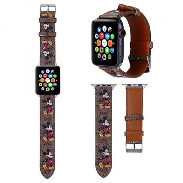 グッチ GUCCI  Apple Watch 8/76/5/4/3ベルト 交換用バンド 人気かわいいビジネスマン用高級Apple Watch 8/7/6/5/4/3ブランドバンド本革：38mm、40mm、42mm、44mm 41/45mm 