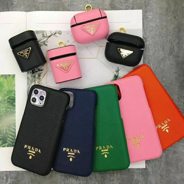 Prada/プラダ ペアお揃い アイフォン12mini/12 pro maxケース ファッション セレブ愛用 iphone12/12proケース 激安シンプル iphone 11/xs/x/8/7ケース ジャケットairpods1/2/3ケース大人気