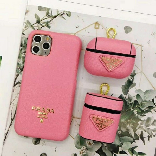 Prada/プラダ ペアお揃い アイフォン12mini/12 pro maxケース ファッション セレブ愛用 iphone12/12proケース 激安シンプル iphone 11/xs/x/8/7ケース ジャケットairpods1/2/3ケース大人気