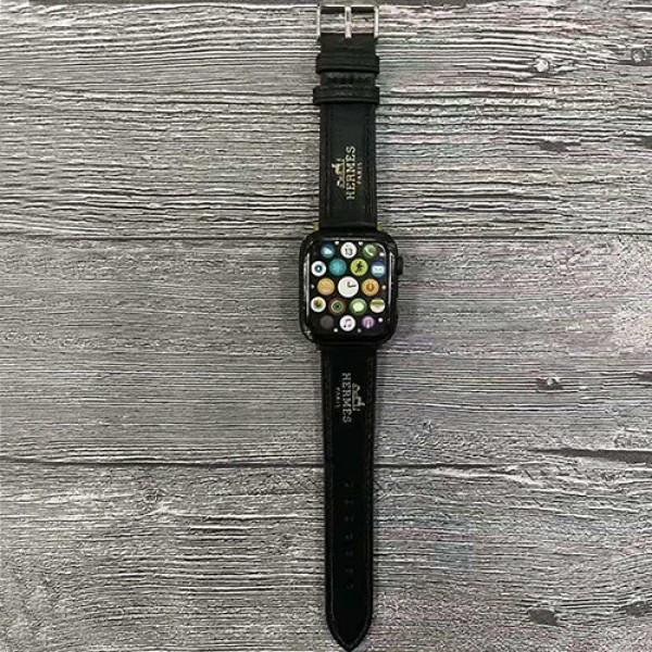 エルメスApple Watch 8 9 ultra2 45 mm 49mm  6/5/4/3ベルトモノグラム 韓国風交換用watchバンドアップル ウォッチ6/Se Hermes バンドシンプル革製Apple Watch 6/5/4/3バンド質感アイドル愛用メンズ レディーズ