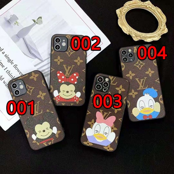 Lv＆Disneyコラボ 交換用 ブランド iphone 13/12/12 pro/12 mini/12 pro maxケース韓国風ジャケット型ケース 経典 革製  モノグラム  アイフォン11/11 pro/11 pro max/se2ケース耐衝撃ファッションブランドヴィトン＆ディズニー 可愛いIPHONE X/XS/XR/8/7保護カバー芸能人愛用