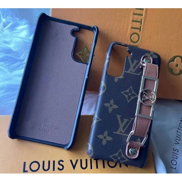 LV/ルイヴィトンブランド激安ジャケット型Galaxy S21/S21+/S21 UltraケースLVハイブランド風Galaxyスマホカバー革＋金属モノグラム経典チェーン付き保護ケースGalaxy S21/S21+ケース落下保護耐衝撃大人気メンズレディース 携帯ケース芸能人愛用