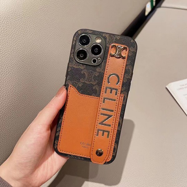 セリーヌceline iphone 13/14 pro/13 pro max xs/8/7 plusカバー メンズ レディースバンドアイフォン13 14ケースカバーiphone11/12 13 pro max スマホケース コピー