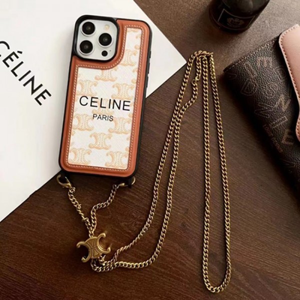 CELINE セリーヌブランドiphone 14 plus 15 pro maxケースiphone 15/14 pro/15 pro max xs/8/7 plusカバー ストラップ付 カード入れiphone 14 15 plusケースカバースタンド付きセレブ愛用全機種対応ハイブランドケース パロディ