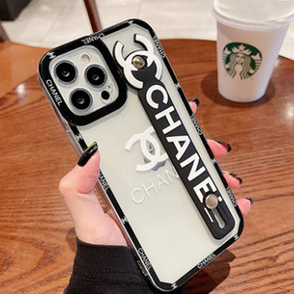 ブランドiphone 13 バンドクリアケース黒白ペアお揃いアイフォン13 12 mini pro maxケース ジャケットスマホケース コピー