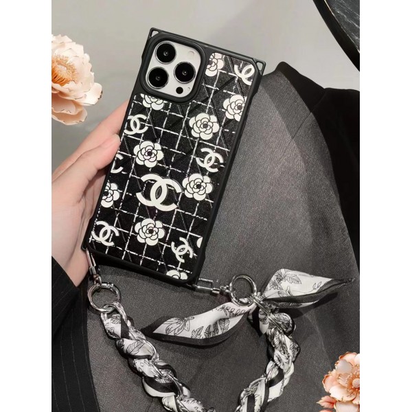 Chanel シャネルハイブランド アイフォン15 14+ 13 pro max ケース手提げ斜め掛け 椿 レディース 激安iphone 15/14 pro/15 pro max xs/8/7 plusカバー iphone 14 15 plusケースカバーセレブ愛用全機種対応ハイブランドケース パロディ