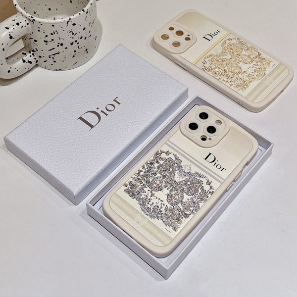 Dior ディオールiphone 16/14 pro/15 pro max xs/8/7 plusカバー ストラップ付 カード入れiphone 14 15 16 plusケースカバースタンド付きセレブ愛用全機種対応ハイブランドケース パロディiphone16 15 14/13 pro max スマホケース コピー