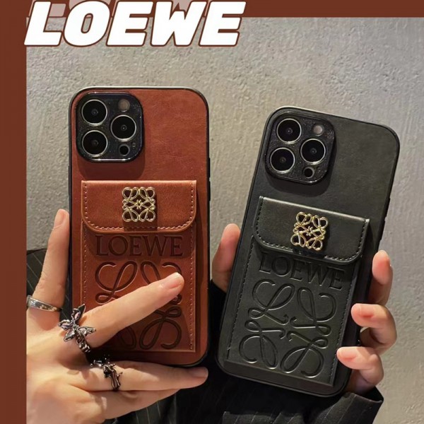 LOEWE ロエベブランドiphone 15 plus 14 pro maxケースsamsung s22 s23 ultraケースカバースタンド付きセレブ愛用全機種対応ハイブランドケース パロディgalaxy s23 ultra plus s22スマホケース コピー