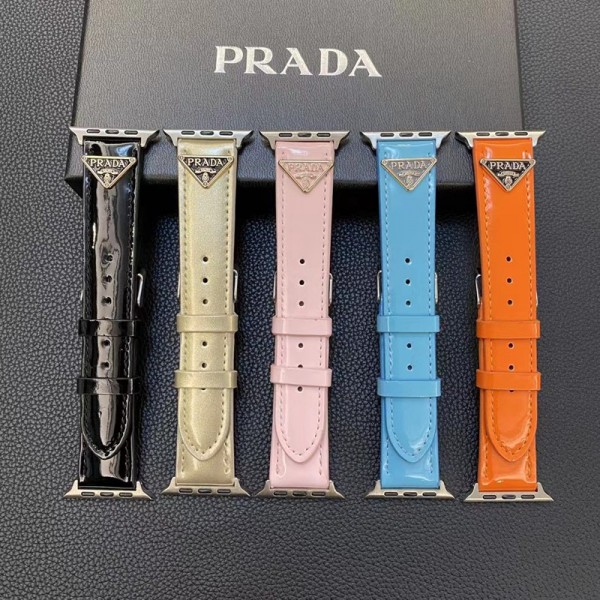 galaxyウォッチ6/5 20mm 22mm アップルウォッチ Ultra 49mmバンドPrada プラダアップルウォッチバンドベルトアップルウォッチ8/7/6/Se 2022 バンド 38/40/41/42/44/45/49cm 女性ビジネスマン用高級Apple Watchブランドバンド本革