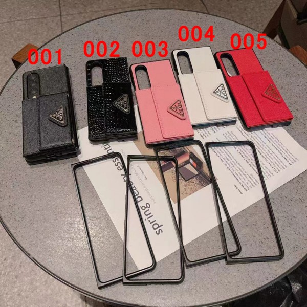 Prada プラダブランドgalaxy z flip 5 4 fold5 2023  サムソン s23 note20 s21 s22 iphone 14 15ケース折り畳み可ギャラクシー z fold5 4 3ケース 革製韓国風セレブ愛用 galaxy z flip 5 4 3ケース ジャケットスマホケース コピーセレブ愛用全機種対応ハイブランドケース パロディ