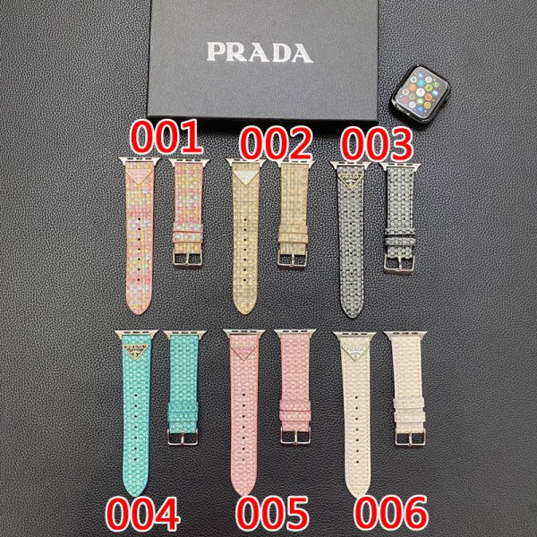 Prada プラダアップルウォッチ9 Ultra 49mmバンドアップルウォッチ7/8/9ベルトアップルウォッチ9/8/7/6/Se 2022 バンド 38/40/41/42/44/45/49cm 女性ビジネスマン用高級Apple Watch9/8/7ブランドバンド本革