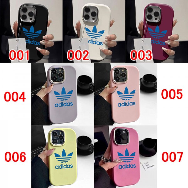 Adidas アディダスブランドiphone 16 14 plus 15 pro maxケースハイブランド アイフォン16 15 14+ 13 pro max レディースメンズ激安iphone 16/14 pro/15 pro max xs/8/7 plusカバー ストラップ付 カード入れiphone 14 15 16 plusケースカバースタンド付き