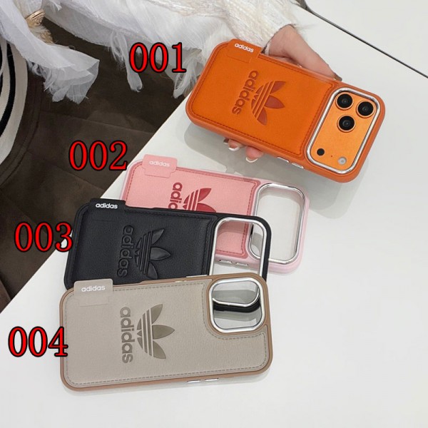 Adidas アディダスおしゃれiphone 17 air 16  pro max 15 14ケース 手帳型バッグ型iphone 17Pro/16/14 pro/15 pro max 16 plus カバー ストラップ付 カード入れiphone16 17 pro air 14 15 16 plusケースカバースタンド付き韓国風セレブ愛用 iphone 16 15 17 air アイフォン17 16 15 14 13pro maxケース ジャケットスマホケース コピー