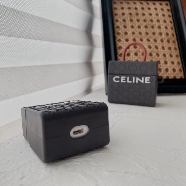 Celine/セリーヌブランドエアーポッズ プロ収納ケースAir pods proケース保護シリコン製 防塵Air pods1/2/3ケース 耐衝撃バック型刻印設計モノグラム 落下防止Air pods 3/2/1ケースブランド