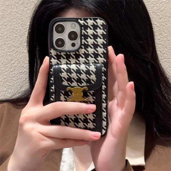CELINE セリーヌブランドiphone 16 17 pro 15 plus 16 pro maxケースiphone 17Pro/16/14 pro/15 pro max 16 plus カバー ストラップ付 カード入れセレブ愛用全機種対応ハイブランドケース パロディiphone17 air 16 15 14/13 pro max スマホケース コピー