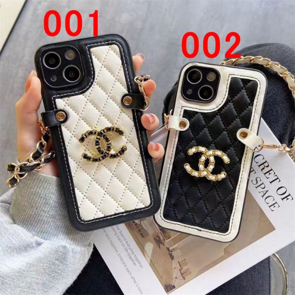 Chanel/シャネルiphone 15/14 pro/15 pro max xs/8/7 plusカバー ストラップ付 カード入れiphone 14 15 plusケースカバースタンド付きセレブ愛用全機種対応ハイブランドケース パロディiphone14/13 pro max スマホケース コピー