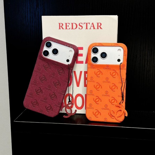 Chanel シャネルブランドiphone 16 17 pro 15 plus 16 pro maxケースiphone 17Pro/16/14 pro/15 pro max 16 plus カバー ストラップ付 カード入れセレブ愛用全機種対応ハイブランドケース パロディiphone17 air 16 15 14/13 pro max スマホケース コピー