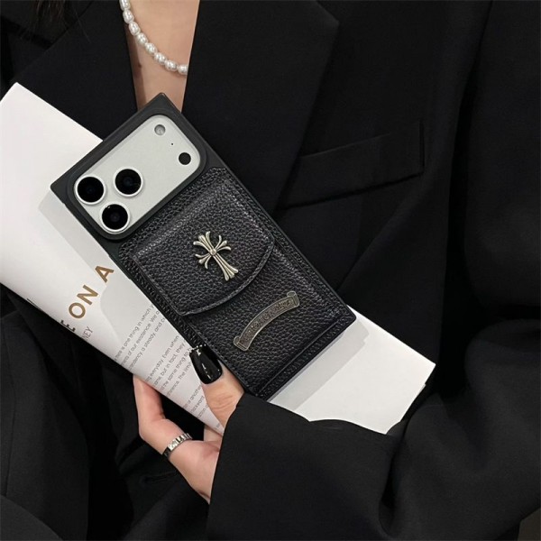 クロムハーツ Chrome Heartsブランドiphone 16 17 pro 15 plus 16 pro maxケースおしゃれiphone 17 air 16  pro max 15 14ケース 手帳型バッグ型iphone 17Pro/16/14 pro/15 pro max 16 plus カバー ストラップ付 カード入れiphone17 air 16 15 14/13 pro max スマホケース コピー