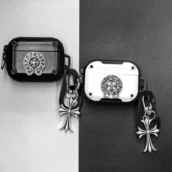クロムハーツ Chrome Heartsハイブランド  AirPods4 3 pro3 2ケースストラップ airpods4カバー 耐衝撃 エアーポッズ4プロ2ケース 激安 ブランド エアーポッズ4 プロ2 3/2/1ケースブランド AirPods 4/3 Pro2/proケース メンズレディーズ