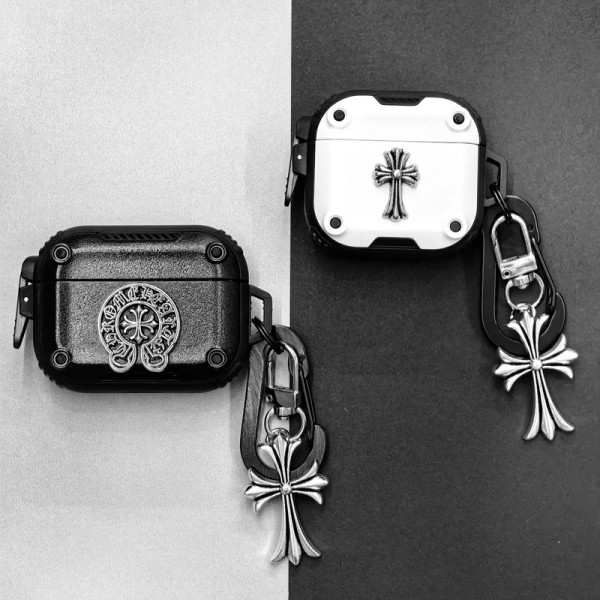 クロムハーツ Chrome Heartsハイブランド  AirPods4 3 pro3 2ケースストラップ airpods4カバー 耐衝撃 エアーポッズ4プロ2ケース 激安 ブランド エアーポッズ4 プロ2 3/2/1ケースブランド AirPods 4/3 Pro2/proケース メンズレディーズ