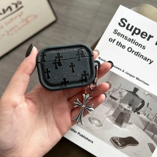 クロムハーツ Chrome Heartsハイブランド  AirPods4 3 pro3 2ケースストラップ airpods4カバー 耐衝撃 エアーポッズ4プロ2ケース 激安 ブランド エアーポッズ4 プロ2 3/2/1ケースブランド AirPods 4/3 Pro2/proケース メンズレディーズ
