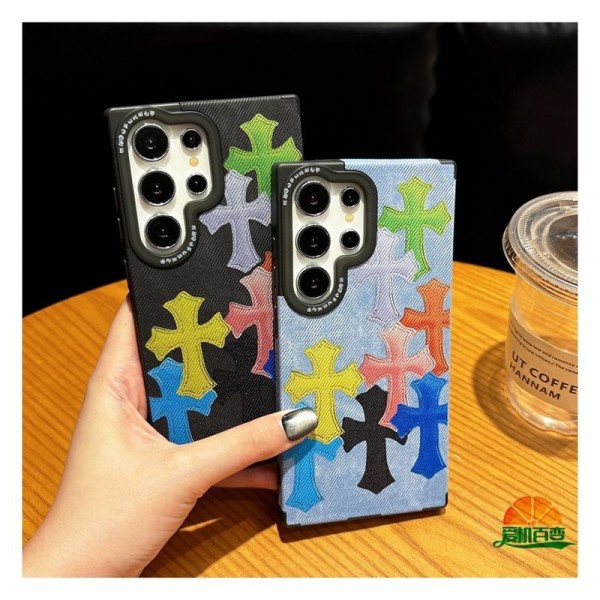 クロムハーツ Chrome Heartsブランドgalaxy s26plus s24 s25 ultraケースiphone17pro max/16 15/14 pro galaxy s26 + s25 ultra s24 plusカバー ストラップ付 カード入れsamsung s25+ s24 plus s26 s23 ultraケースカバースタンド付き韓国風セレブ愛用 ギャラクシーs26 s24 s23 ultra s25ケース 