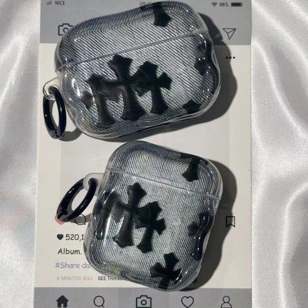 クロムハーツ Chrome Heartsハイブランド AirPods4 3 pro3 2ケースストラップ airpods4カバー 耐衝撃 エアーポッズ4プロ2ケース 激安 ブランド エアーポッズ4 プロ2 3/2/1ケースブランド AirPods 4/3 Pro2/proケース メンズレディーズ