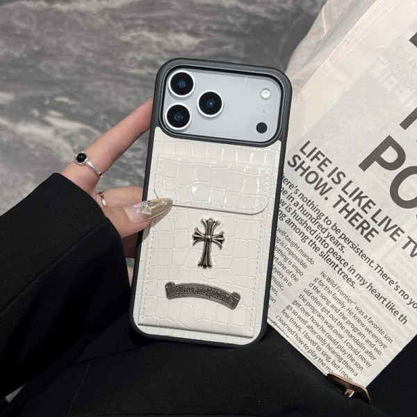 クロムハーツ Chrome Heartsおしゃれiphone 18 17 air 16  pro max 15 14 17eケースiphone 18/17Pro/16/14 pro/15 pro max 16 plus 17 17eカバー ストラップ付 カード入れ韓国風セレブ愛用 アイフォン17 16 15 14 18pro maxケース コピーiphone 18pro 17 air 16 15 14/13 pro max 17スマホケース コピー