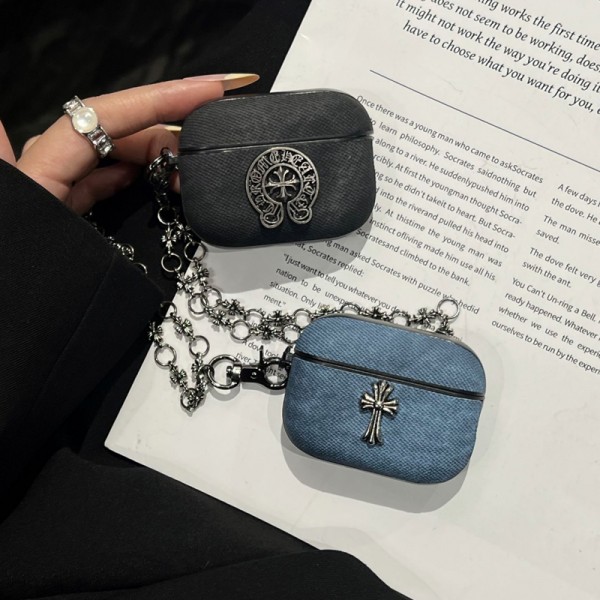 クロムハーツ Chrome Heartsハイブランド AirPods4 3 pro3 2ケースストラップ airpods4カバー 耐衝撃 エアーポッズ4プロ2ケース 激安 ブランド エアーポッズ4 プロ2 3/2/1ケースブランド AirPods 4/3 Pro2/proケース メンズレディーズ