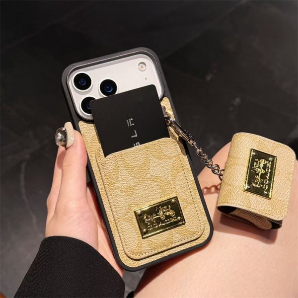 Coach コーチブランドiphone 16 17 pro 15 plus 16 pro maxケースハイブランド アイフォン16 plus15 14+ 16 17pro max AIRPODS PRO3 pro2 4 3 カバーレディースメンズ激安iphone 17Pro/16/14 pro/15 pro max 16 plus カバー ストラップ付 カード入れセレブ愛用全機種対応ハイブランドケース パロディ