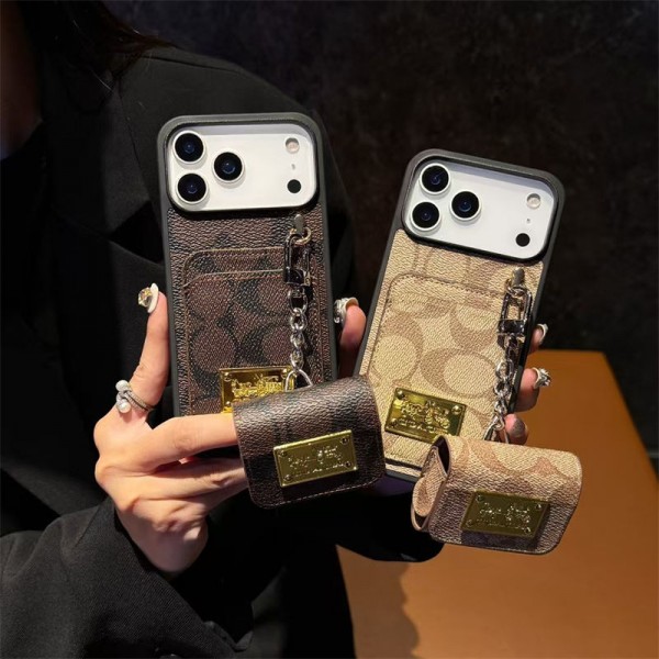 Coach コーチブランドiphone 16 17 pro 15 plus 16 pro maxケースハイブランド アイフォン16 plus15 14+ 16 17pro max AIRPODS PRO3 pro2 4 3 カバーレディースメンズ激安iphone 17Pro/16/14 pro/15 pro max 16 plus カバー ストラップ付 カード入れセレブ愛用全機種対応ハイブランドケース パロディ