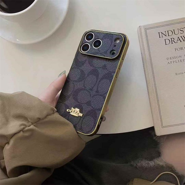 Coach コーチブランドiphone 16 17 pro 15 plus 16 pro maxケースiphone16 17 pro air 14 15 16 plusケースカバースタンド付きセレブ愛用全機種対応ハイブランドケース パロディiphone17 air 16 15 14/13 pro max スマホケース コピー