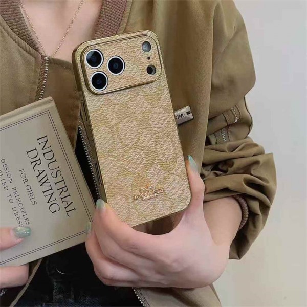 Coach コーチブランドiphone 16 17 pro 15 plus 16 pro maxケースiphone16 17 pro air 14 15 16 plusケースカバースタンド付きセレブ愛用全機種対応ハイブランドケース パロディiphone17 air 16 15 14/13 pro max スマホケース コピー