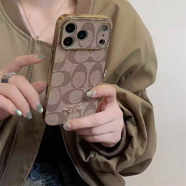 Coach コーチブランドiphone 16 17 pro 15 plus 16 pro maxケースiphone16 17 pro air 14 15 16 plusケースカバースタンド付きセレブ愛用全機種対応ハイブランドケース パロディiphone17 air 16 15 14/13 pro max スマホケース コピー
