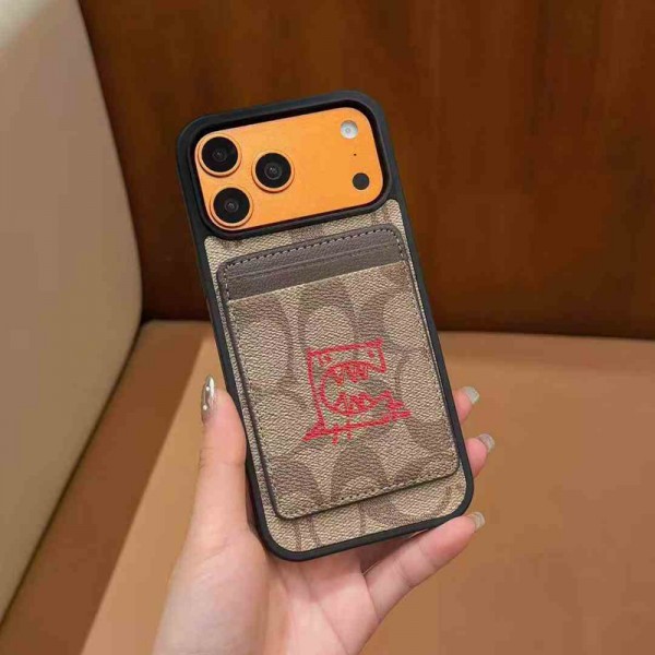 Coach コーチiphone 17Pro/16/14 pro/15 pro max 16 plus カバー ストラップ付 カード入れ韓国風セレブ愛用 iphone 16 15 17 air アイフォン17 16 15 14 13pro maxケース ジャケットスマホケース コピーセレブ愛用全機種対応ハイブランドケース パロディiphone17 air 16 15 14/13 pro max スマホケース コピー