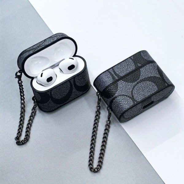Coach コーチハイブランド AirPods4 3 pro3 2ケースストラップ airpods4カバー 耐衝撃 エアーポッズ4プロ2ケース 激安 ブランド エアーポッズ4 プロ2 3/2/1ケースブランド AirPods 4/3 Pro2/proケース メンズレディーズ