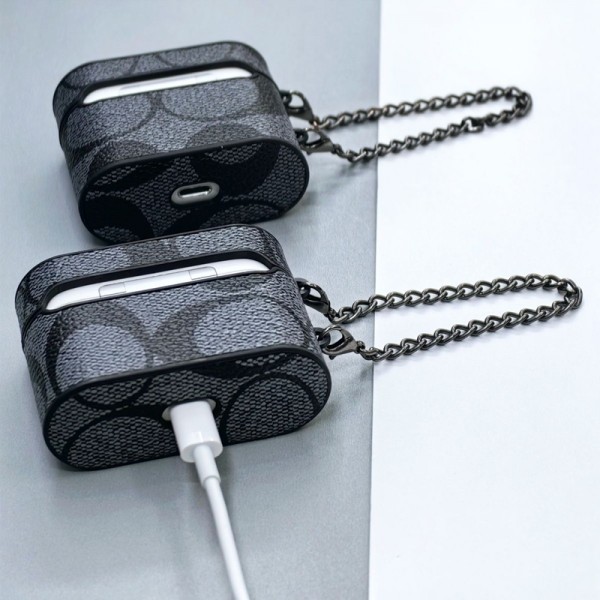 Coach コーチハイブランド AirPods4 3 pro3 2ケースストラップ airpods4カバー 耐衝撃 エアーポッズ4プロ2ケース 激安 ブランド エアーポッズ4 プロ2 3/2/1ケースブランド AirPods 4/3 Pro2/proケース メンズレディーズ