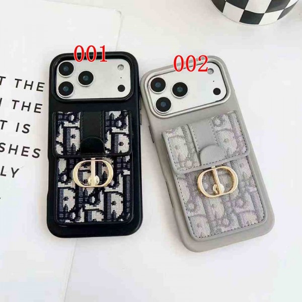 Dior ディオールiphone 18/17Pro/16/14 pro/15 pro max 16 plus 17 17eカバー ストラップ付 カード入れiphone 18pro max/16 17 pro air 14 15 16 plus 17ケースカバースタンド付きセレブ愛用全機種対応ハイブランドケース パロディiphone 18pro 17 air 16 15 14/13 pro max 17スマホケース コピー