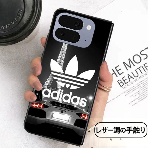 Adidas アディダスハイブランド ギャラクシー fold8 ultra/7/6 5 カバーケースレディースメンズ激安折り畳み可 iPhone ultra 折りたたみケース 革製韓国風セレブ愛用 サムソン z flip 8 7 6 5 4ケース グーグル ピクセルPro 11 10 9 foldスマホケース コピーセレブ愛用全機種対応ハイブランドケース パロディ