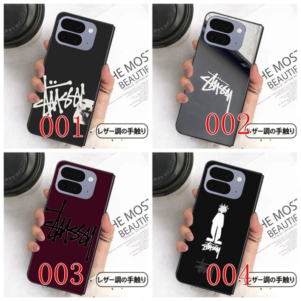 Stussy ステューシーハイブランドgalaxy z flip 5 6/7/8 fold 8/7/6 5 4カバーアイフォン ultra 折り畳みケースレディースメンズ激安折り畳み可 Google Pixel Pro 11 10 9 foldケース 革製galaxy fold 8 7 6 5 4 3 2ケースカバースタンド付きセレブ愛用全機種対応ハイブランドケース パロディ